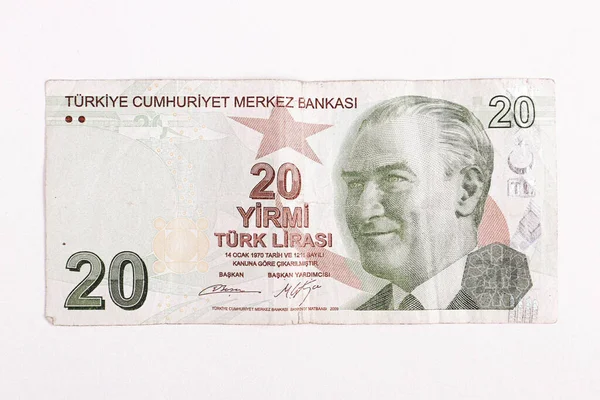 Turkse Valuta Turkse Lire Bankbiljetten — Stockfoto