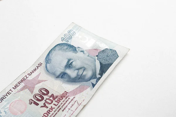 Turkse Valuta Turkse Lire Bankbiljetten — Stockfoto