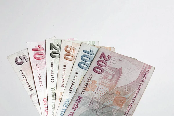 Türk Para Birimi Türk Lireti Banknotları — Stok fotoğraf