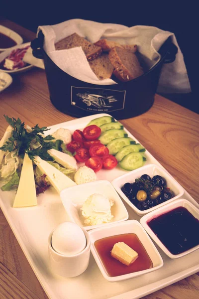 Rich Delicious Turkish Breakfast — Stock Photo, Image