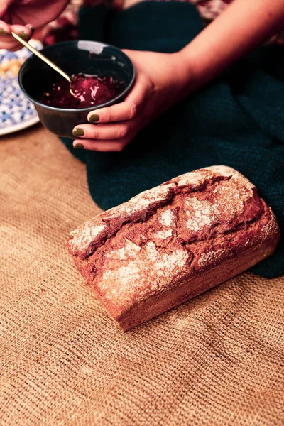 Delizioso Pane Naturale Estetico Forno — Foto Stock