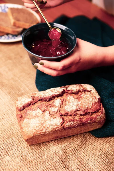 Delizioso Pane Naturale Estetico Forno — Foto Stock