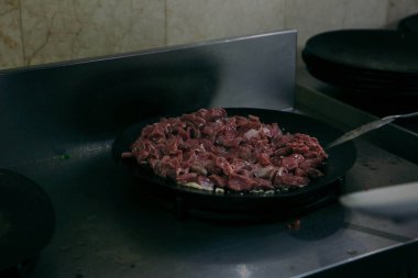 Meat Saute Turkish Et sote with Hair Pie Meat - Sac Tava - Sac Kavurma