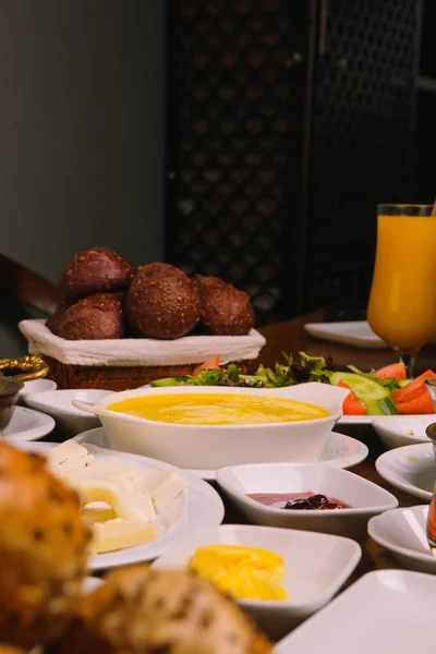 Rich Delicious Turkish Breakfast — Stock Photo, Image