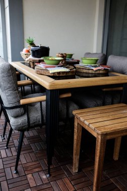 Modern balkon terasının içi