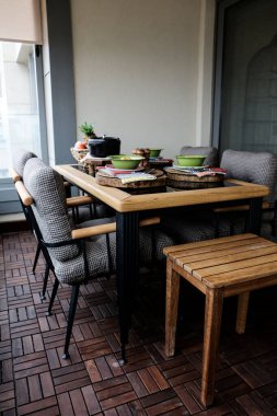 Modern balkon terasının içi