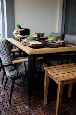 Modern balkon terasının içi