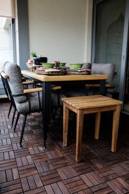 Modern balkon terasının içi