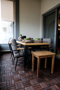 Modern balkon terasının içi