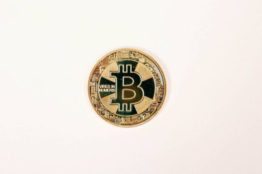 Bitcoin para, bitcoin 'in yakın plan görüntüsü