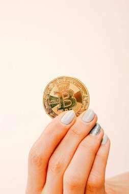 Bitcoin para, bitcoin 'in yakın plan görüntüsü