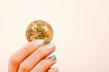 Bitcoin para, bitcoin 'in yakın plan görüntüsü