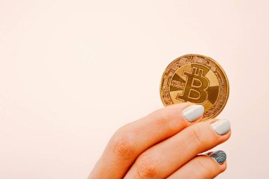 Bitcoin para, bitcoin 'in yakın plan görüntüsü