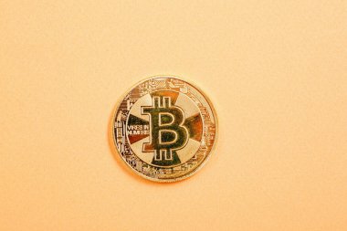 Bitcoin para, bitcoin 'in yakın plan görüntüsü