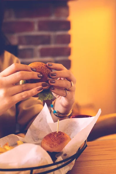 Hambúrguer Caseiro Com Legumes Frescos — Fotografia de Stock