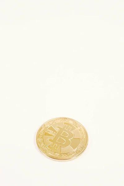 Bitcoin Coin Une Vue Rapprochée Bitcoin — Photo