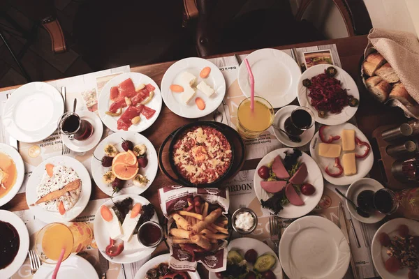 Rich Delicious Turkish Breakfast — Stock Photo, Image