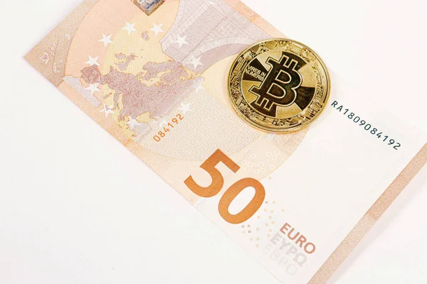 Multi Euro Dolar Money Different Type New Generate Banknotes Bitcoin — 스톡 사진