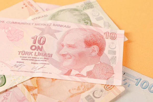 Turkisk Valuta Turkiska Lira Sedlar — Stockfoto