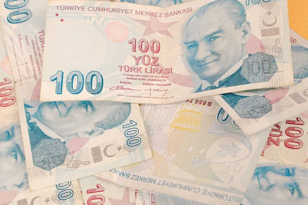 Turkse Valuta Turkse Lire Bankbiljetten — Stockfoto