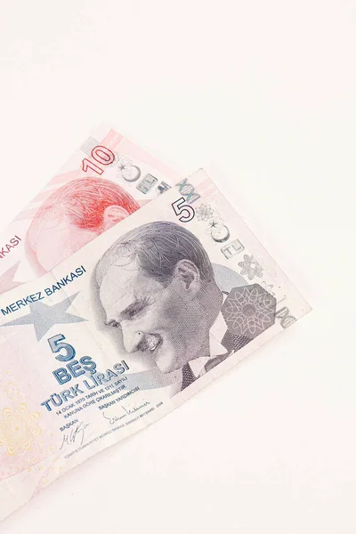 Waluta Turecka Banknoty Tureckie — Zdjęcie stockowe