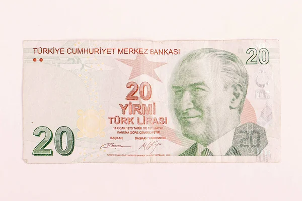 Turkse Valuta Turkse Lire Bankbiljetten — Stockfoto