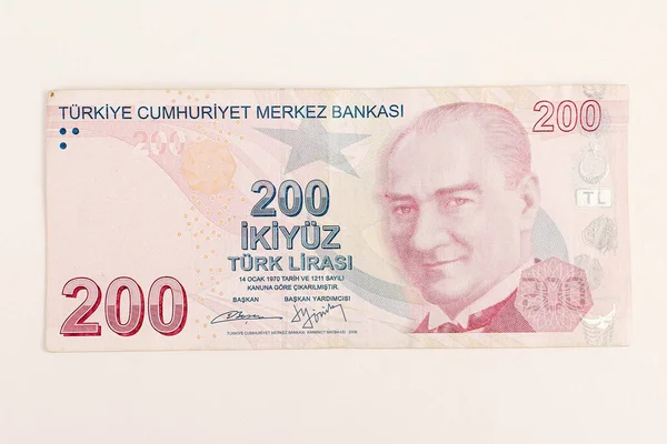 Moneda Turcă Bancnote Lira Turcească — Fotografie, imagine de stoc