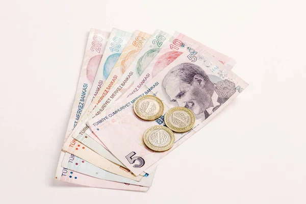 Moneda Turca Billetes Lira Turca — Foto de Stock