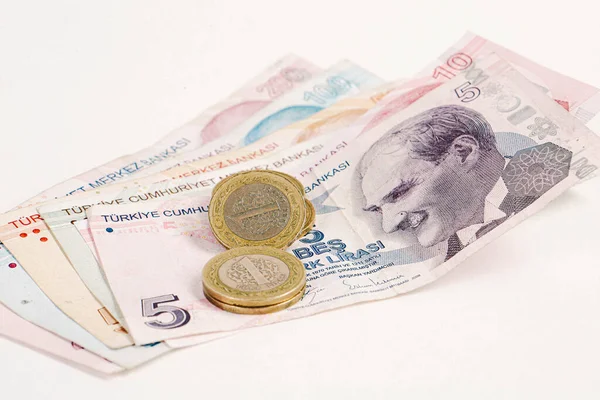 Moneda Turca Billetes Lira Turca — Foto de Stock