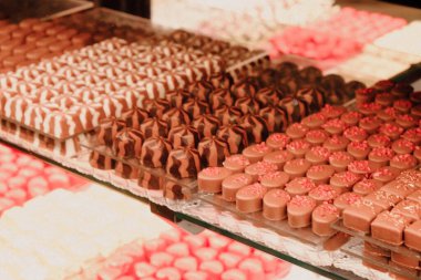 bir sürü değişik çikolatalı pralin