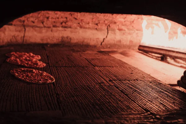 Restaurante Pita Pão Pide Cozinhar Forno Fogão Imagem Conceito Padaria — Fotografia de Stock