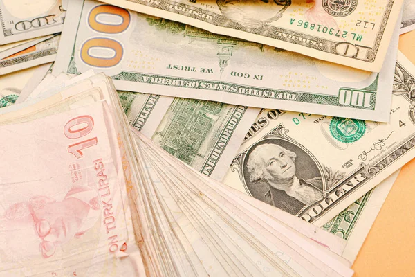 Turecké Liry Americké Dolary — Stock fotografie