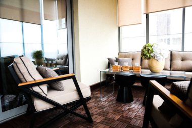 Modern balkon terasının içi