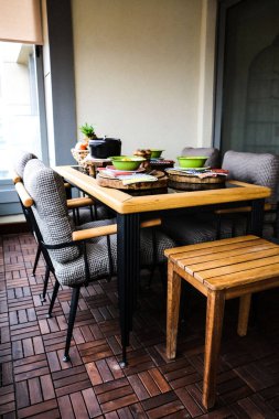 Modern balkon terasının içi