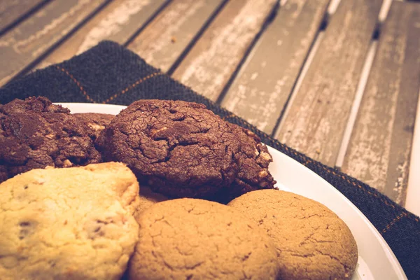 Pliki Cookie Ciemnej Czekolady — Zdjęcie stockowe