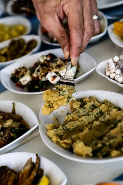 Mesa Meze Jantar Tradicional Turco Grego — Fotografia de Stock