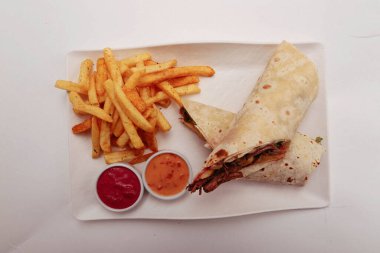 Lezzetli et eti, Türk kebap, sandviç dürümü.