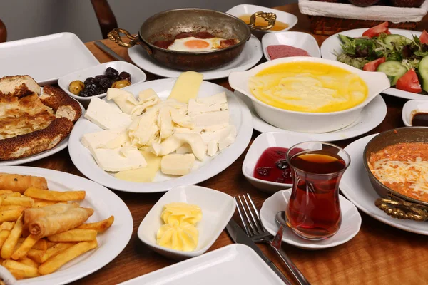 Rich Delicious Turkish Breakfast — Stock Photo, Image