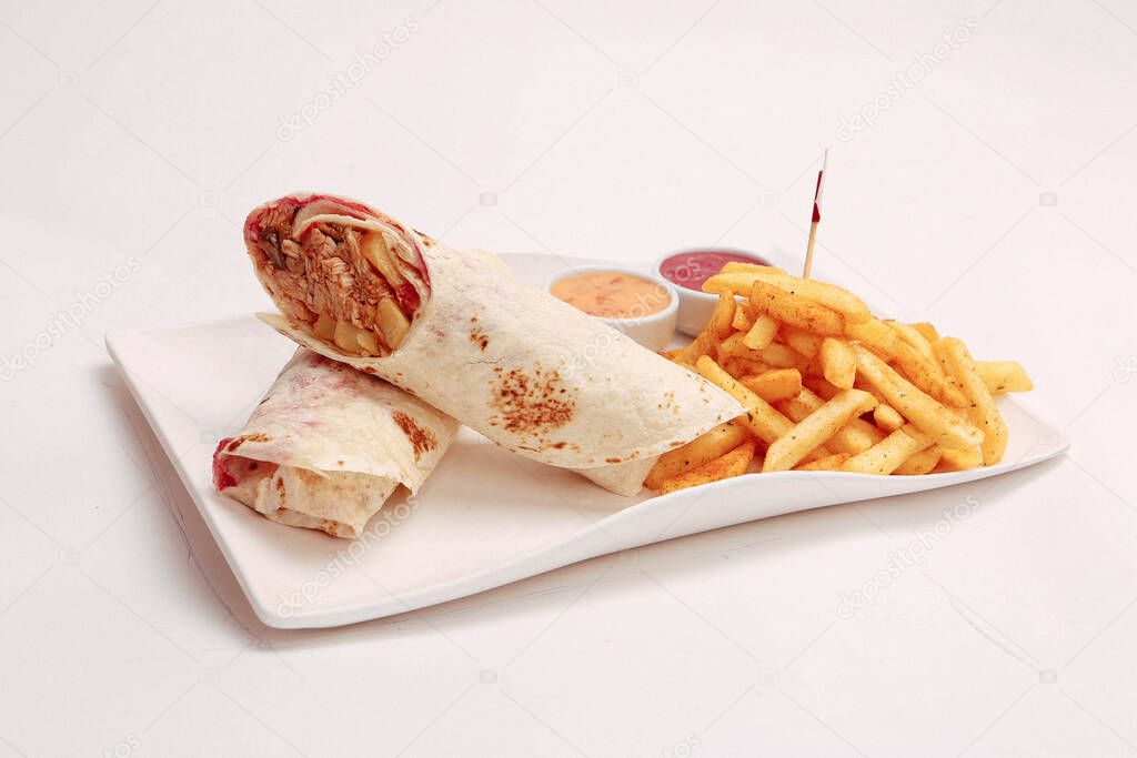 delicious meat durum, turkish kebap, sandwich wrap