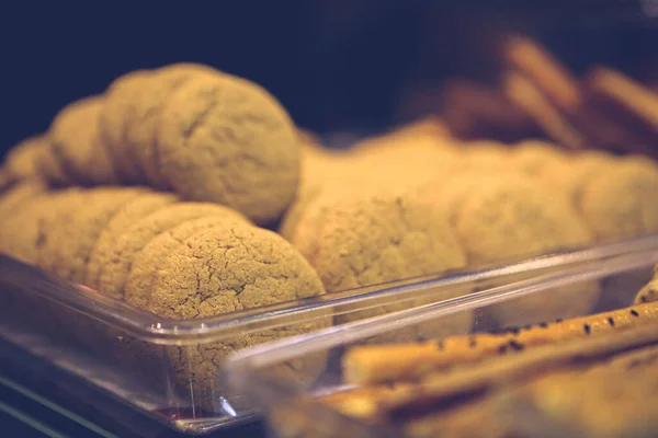 Groep Van Diverse Koekjes Chocolade Havermout Rozijnen Witte Chocolade — Stockfoto