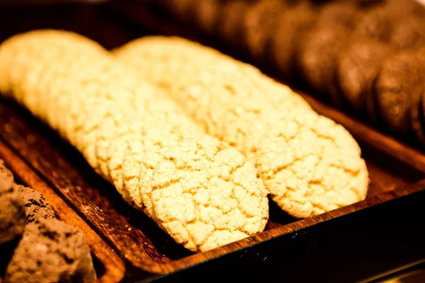 Gruppe Von Verschiedenen Cookies Schokochips Haferflocken Rosinen Weiße Schokolade — Stockfoto