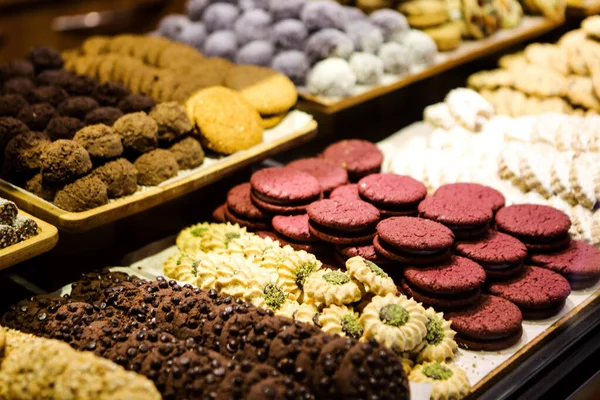 Grupo Galletas Surtidas Chip Chocolate Pasas Avena Chocolate Blanco —  Fotos de Stock