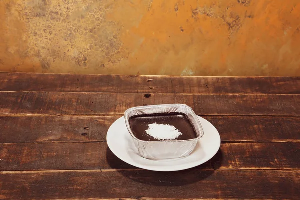 Ízletes Csokipuding Asztalon — Stock Fotó