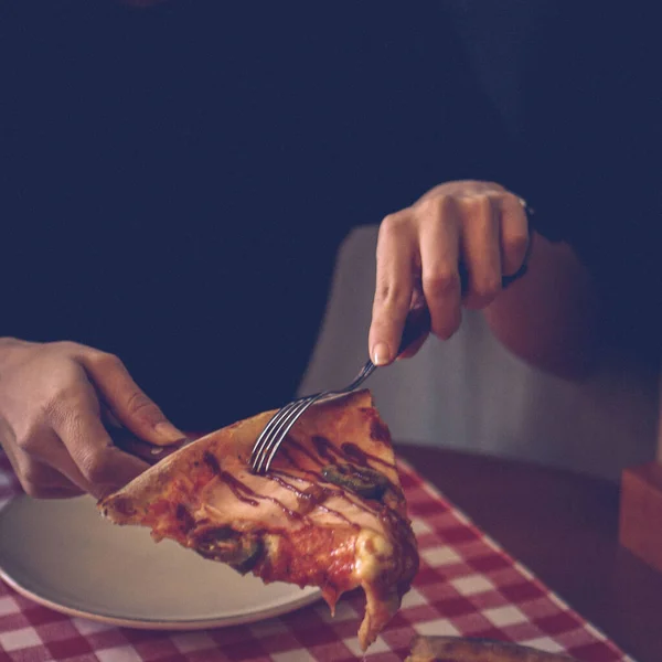 Finom Keverék Pizza Olasz Ételek — Stock Fotó