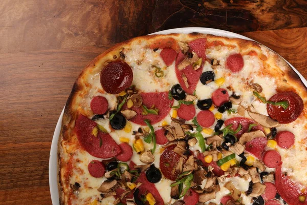 Delicious Mixture Pizza Italian Food — Stock Photo, Image