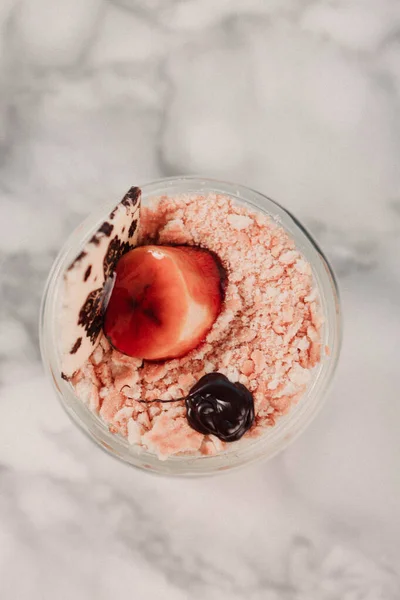 Très Délicieux Dessert Dans Des Pots Sucré Gâteaux Dans Des — Photo