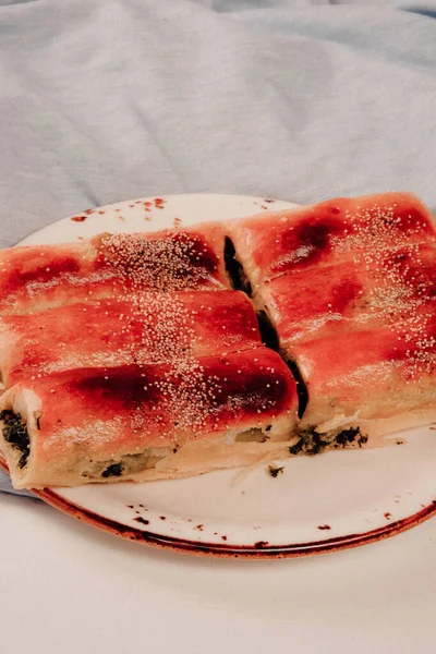 Deliciosa Pastelaria Com Recheio Queijo Feta — Fotografia de Stock