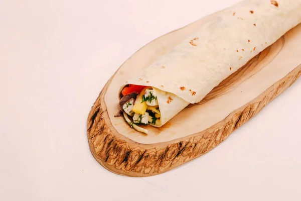 Délicieux Durum Viande Kebap Turc Sandwich Wrap — Photo