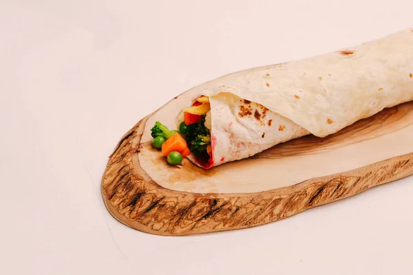 Delikat Kött Durum Turkisk Kebap Smörgås Wrap — Stockfoto