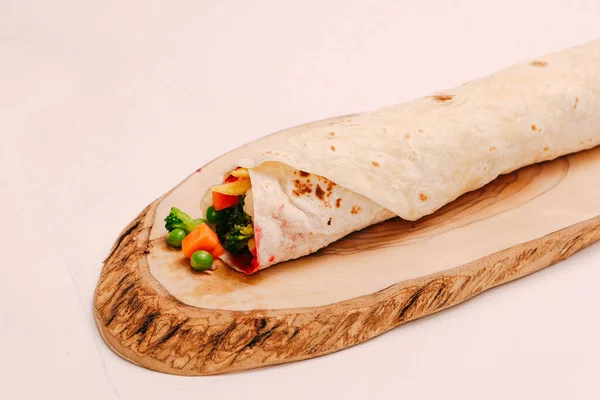 Daging Lezat Durum Kebap Turkish Sandwich Wrap — Stok Foto